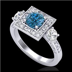 17.19 ctw Aquamarine & Diamond Bracelet 14K White Gold