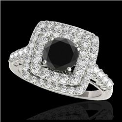1.35 ctw SI Fancy Blue Diamond Solitaire Ring 10K White Gold