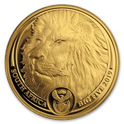 2019 South Africa 1 oz Proof Gold Big Five Lion