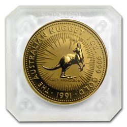 1991 Australia 1 oz Gold Nugget BU