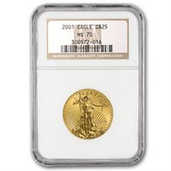 2001 1/2 oz Gold American Eagle MS-70 NGC