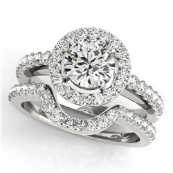 1.21 ctw VS/SI Diamond 2pc Wedding Set 14K White Gold