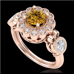 3.75 ctw Citrine & VS/SI Diamond Ring 18K Yellow Gold
