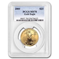 2001 1/2 oz Gold American Eagle MS-70 PCGS