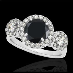 1.14 ctw Fancy Intense Blue Diamond Art Deco Ring 18K White Gold