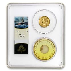 1843 $5 Lib Gold SS Central America AU-58 PCGS (Ship of Gold)