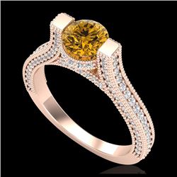 2 ctw Sky Blue Topaz & VS/SI Diamond Ring Halo 18K Yellow Gold