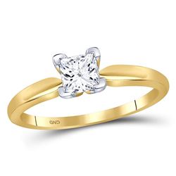 14kt Yellow Gold Round Diamond Bridal Wedding Engagement Ring Band Set 4-7/8 Cttw