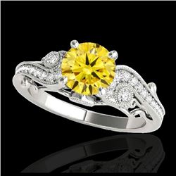 1.50 ctw Intense Yellow Diamond Solitaire Ring 10K Rose Gold