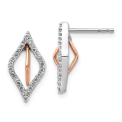 14k White/Rose Gold .26ct Diamond Earrings - 15 mm