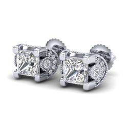 55.41 ctw Sky Topaz & Diamond Halo Necklace 10K White Gold