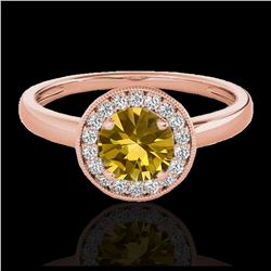 2 ctw Citrine & VS/SI Diamond Earrings Heart 14K Rose Gold