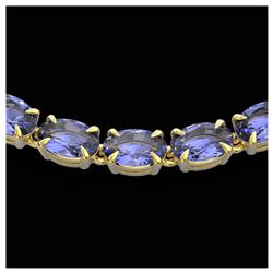 32.95 ctw Aquamarine & Diamond Bracelet 14K Yellow Gold