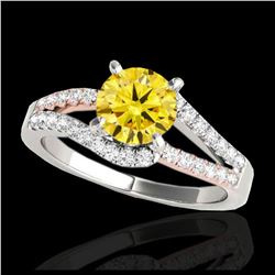 2.05 ctw VS/SI Diamond Solitaire Art Deco 3 Stone Ring 18K Rose Gold