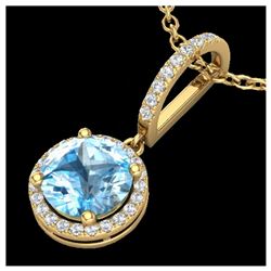 1 ctw Fancy Intense Blue Diamond Ring 18K White Gold