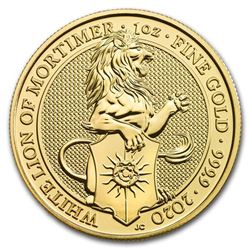 2020 Great Britain 1 oz Gold Queen's Beasts The White Lion