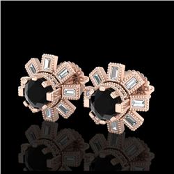 1.50 ctw SI Fancy Blue Diamond Solitaire Halo Ring 10K Rose Gold