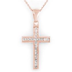 0.50 ctw VS/SI Princess Diamond Necklace 18K Rose Gold