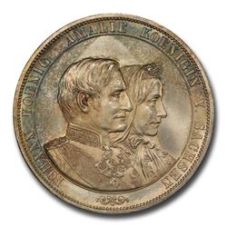 1872-B German States Saxony-Albertine Silver 2 Thaler MS-65+ PCGS