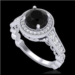 1.60 ctw VS/SI Diamond Art Deco Ring 18K White Gold