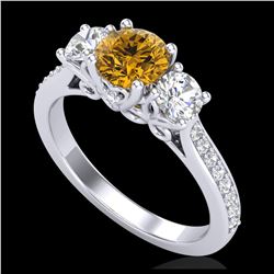 2.3 ctw Fancy Intense Blue Diamond Ring 18K Rose Gold