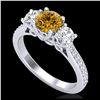 Image 1 : 2.3 ctw Fancy Intense Blue Diamond Ring 18K Rose Gold