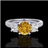 Image 2 : 2.3 ctw Fancy Intense Blue Diamond Ring 18K Rose Gold