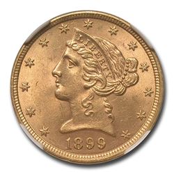 1899 $5 Liberty Gold Half Eagle MS-63 NGC