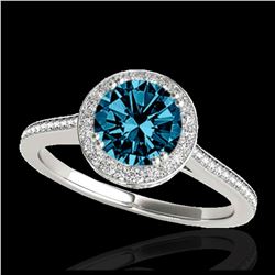 1.69 ctw H-SI/I Diamond Solitaire Halo Ring 10K White Gold