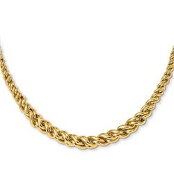 14k Yellow Gold Polished Graduated Double Curb Necklace - 18 in.