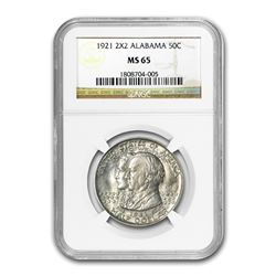 1921 2X2 Alabama Centennial Half Dollar Commem MS-65 NGC