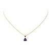 Image 2 : 1.50 ctw Amethyst Solitaire Pendant with Chain - 14KT Yellow Gold