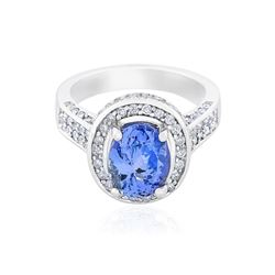 14KT White Gold 2.81 ctw Tanzanite and Diamond Ring