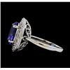 Image 3 : 4.18 ctw Tanzanite and Diamond Ring - 14KT White Gold