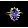 Image 2 : 2.68 ctw Tanzanite and Diamond Ring - 14KT Yellow Gold