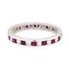 Image 1 : 0.50 ctw Diamond and Ruby Eternity Ring - 14KT White Gold