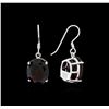 Image 2 : Crayola 22.00 ctw Garnet Earrings - 14K White Gold