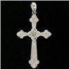 Image 2 : 14k White Gold .33 ctw Invisible Princess & Pave Round Diamond Cross Pendant