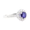 Image 1 : 1.81 ctw Sapphire And Diamond Ring - 18KT White Gold