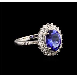 14KT White Gold 1.92 ctw Tanzanite and Diamond Ring