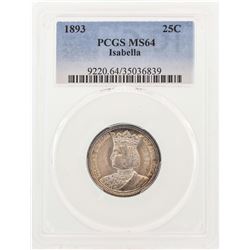 1893 Isabella Commemorative Quarter Coin PCGS MS64