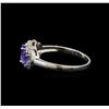 Image 3 : 14KT White Gold 0.99 ctw Tanzanite and Tanzanite Ring