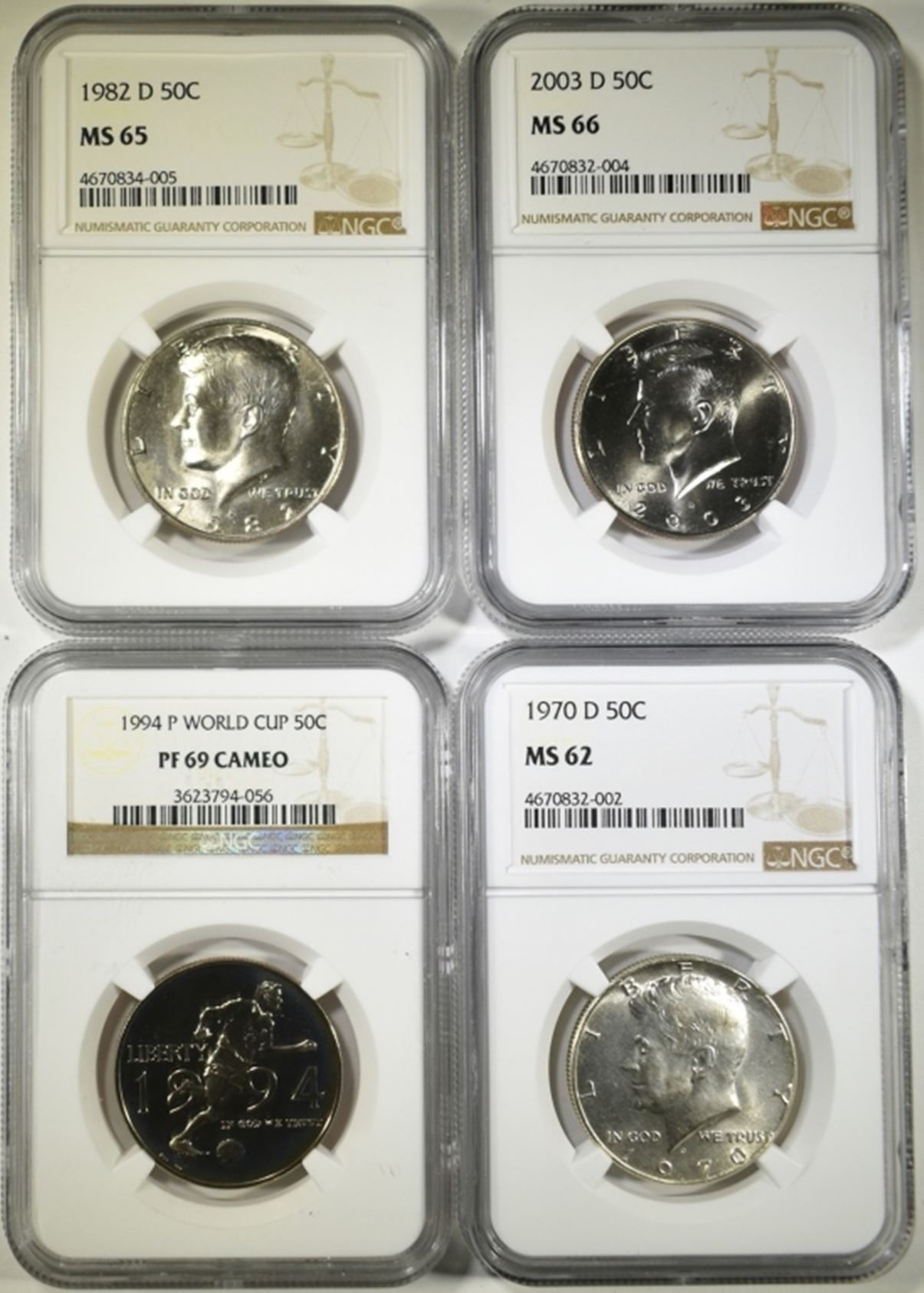 LOT OF 4 NGC GRADED COINS