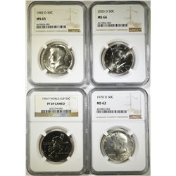 LOT OF 4 NGC GRADED COINS: