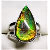 Image 1 : Silver Ammolite Ring (~Size 6), Suggested Retail Value $200