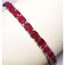 Silver Natural Ruby(11.9ct) Bracelet (~length 7cm) (~weight 12.72g), Appraised Retail $1055