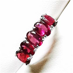 10K White Gold Natural Garnet(2.4 Ctct) (1.75Gm) Ring (~Size 6), Made in Canada, Appraised Retail $1