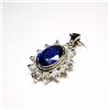 Image 2 : 14K White Gold Natural Sapphire From Ceylon(0.6ct) Diamond(0.18ct) (I, G-H) Pendant, Made in Canada,