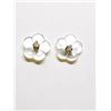 Image 1 : 14K Yellow Gold Diamond(0.02ct) Mother Of Pearl "2 In 1" Stud Earrings Earrings, Made in Canada, Sug