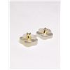 Image 2 : 14K Yellow Gold Diamond(0.02ct) Mother Of Pearl "2 In 1" Stud Earrings Earrings, Made in Canada, Sug